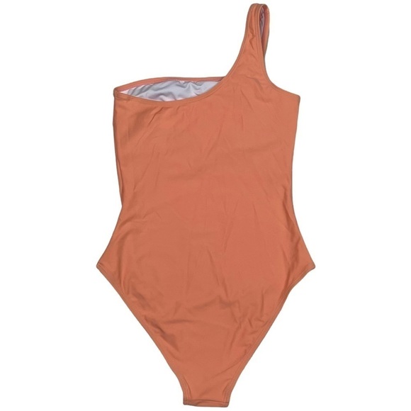 CUPSHE ONE SHOULDER AB31075M SALMON HIGH CUT ONE PIECE BATHING SWIMSUIT - Picture 3 of 16